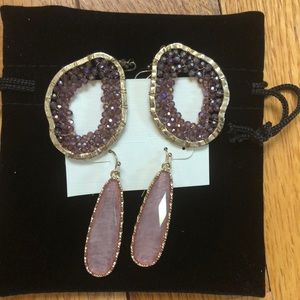 *SOLD* : amethyst druzy and rose quartz